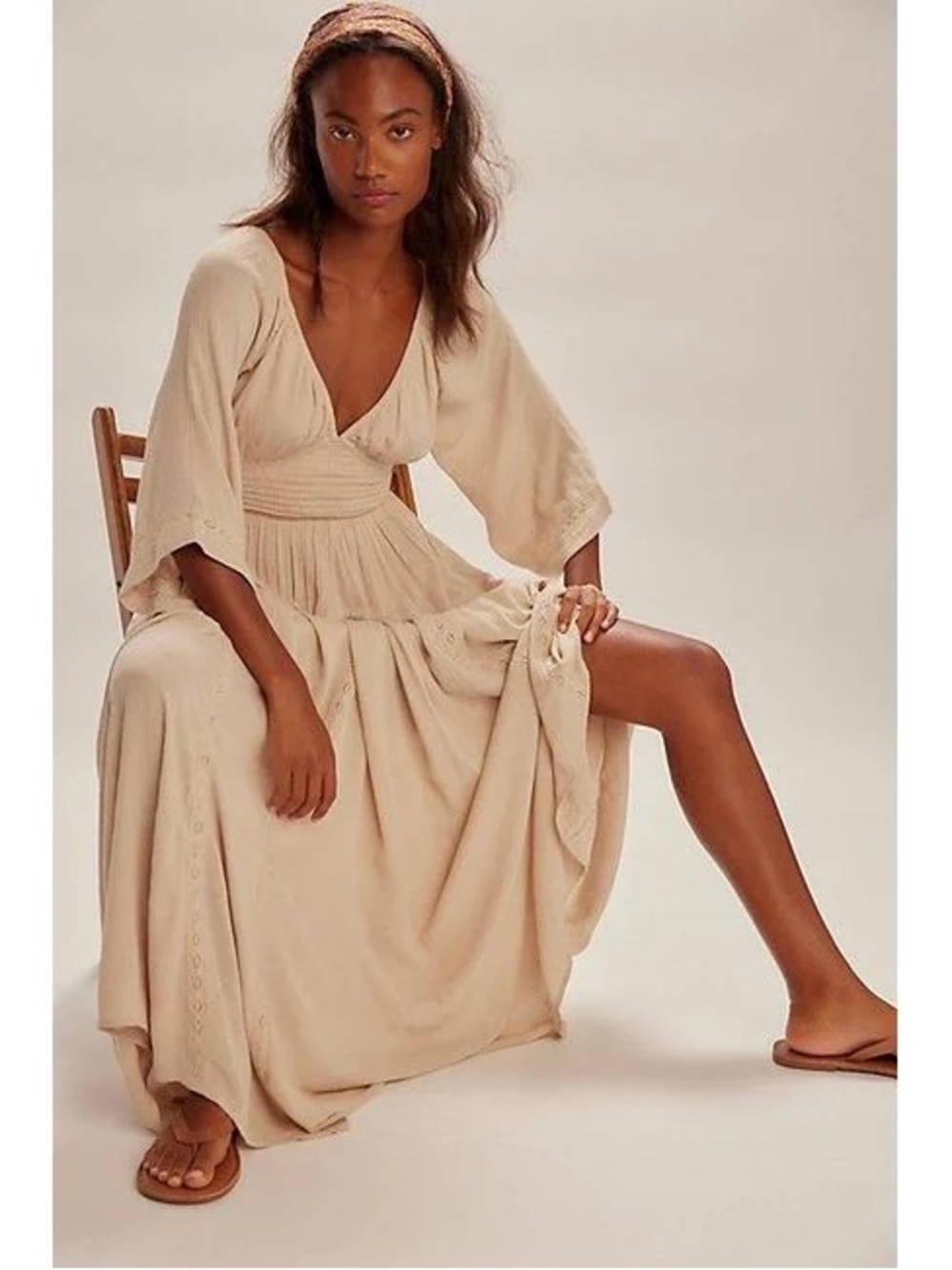 Free People Dixie Maxi Dress in ceramic stone